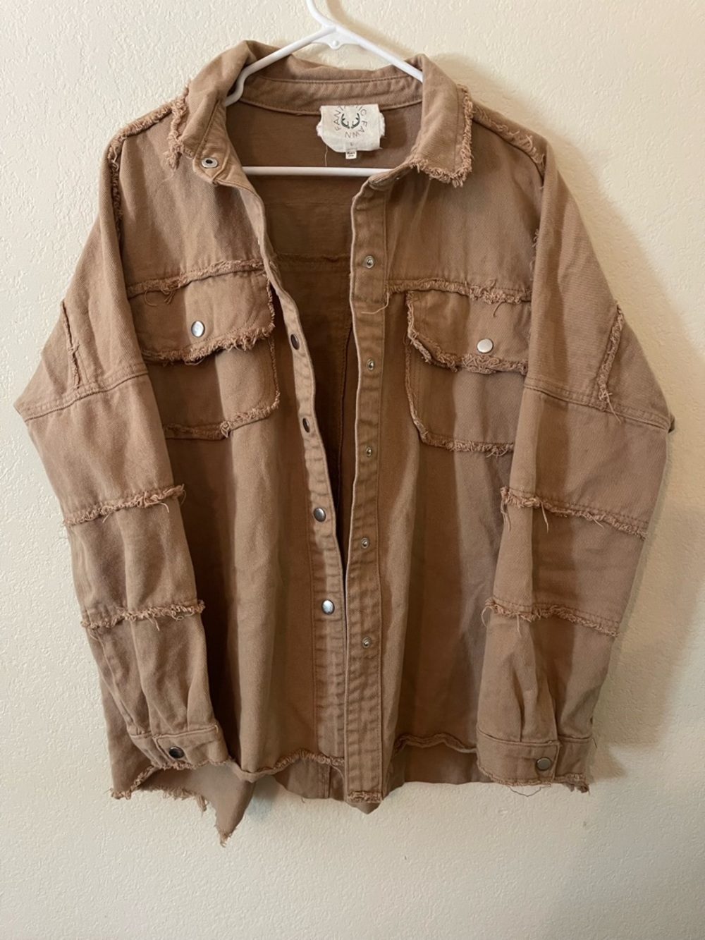 Fantastic Fawn Distressed Brown/Tan Overshirt Jacket